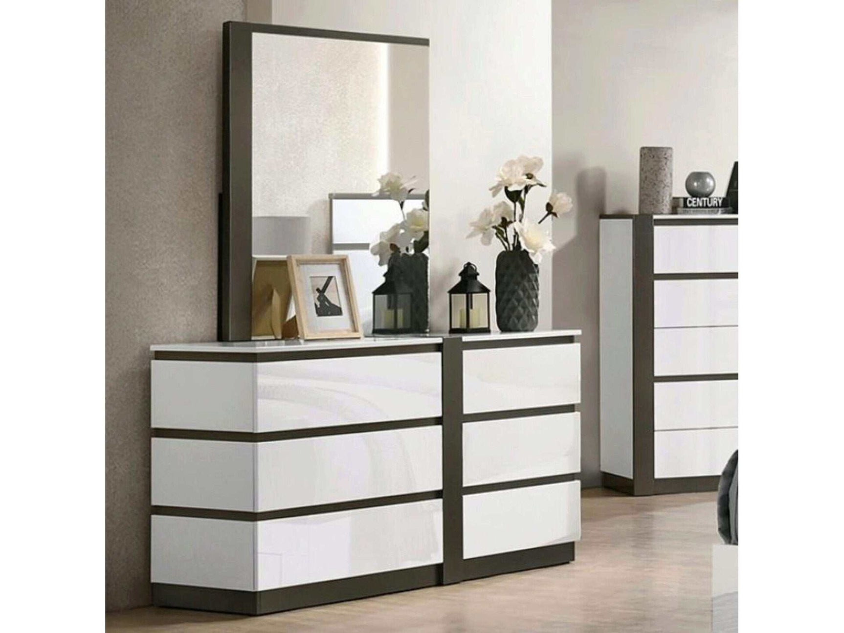 Birsfelden White & Metallic Gray Dresser - Ornate Home