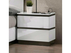 Birsfelden White & Metallic Gray Nightstand - Ornate Home