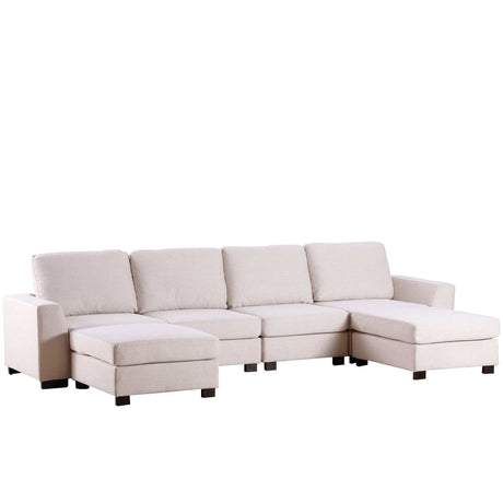 Biscar Convertible Modular Sectional Sofa Beige - Ornate Home