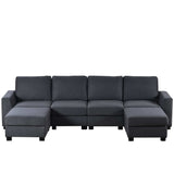 Biscar Convertible Modular Sectional Sofa Gray - Ornate Home