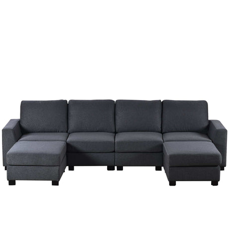 Biscar Convertible Modular Sectional Sofa Gray - Ornate Home