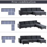 Biscar Convertible Modular Sectional Sofa Gray - Ornate Home