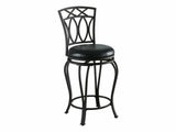 Black Metal Swivel Counter Height Stool - Ornate Home