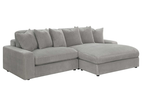 Blaine Fog Reversible Chaise 2-Piece Sectional - Ornate Home