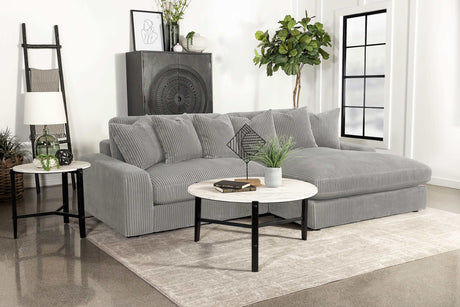 Blaine Fog Reversible Chaise 2-Piece Sectional - Ornate Home