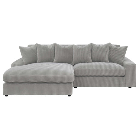 Blaine Fog Reversible Chaise 2-Piece Sectional - Ornate Home