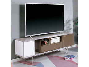 Blair White/Champagne/Gray 70" TV Console - Ornate Home