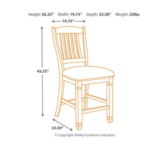 Bolanburg Antique White Bar Stool (Set of 2) - Ornate Home