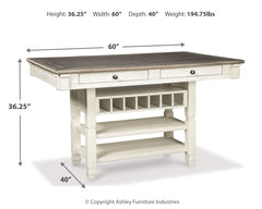 Bolanburg Counter Height Dining Table w/ Wine Rack - Ornate Home