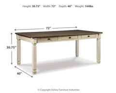Bolanburg Twotone Rectangular Dining Table - Ornate Home
