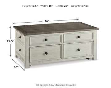 Bolanburg White & Oak Lift Top Coffee Table - Ornate Home
