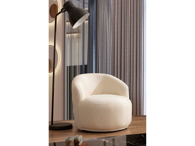 Bonita Ivory Boucle Accent Chair - Ornate Home