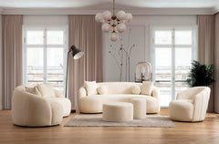 Bonita Ivory Boucle Accent Chair - Ornate Home