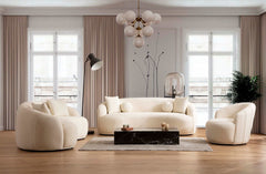 Bonita Ivory Boucle Accent Chair - Ornate Home