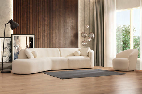 Bonita Ivory Boucle Accent Chair - Ornate Home