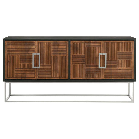 Borman Walnut / Black Accent Cabinet - Ornate Home