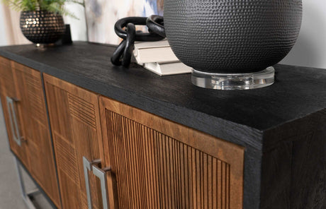 Borman Walnut / Black Accent Cabinet - Ornate Home