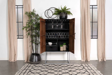 Borman Walnut / Black Bar Cabinet - Ornate Home