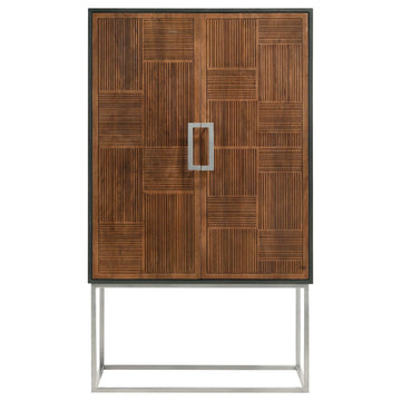 Borman Walnut / Black Bar Cabinet - Ornate Home