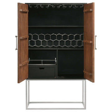 Borman Walnut / Black Bar Cabinet - Ornate Home
