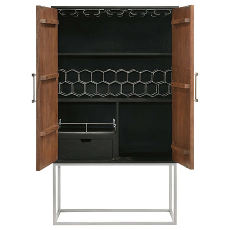Borman Walnut / Black Bar Cabinet - Ornate Home