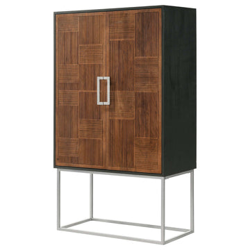 Borman Walnut / Black Bar Cabinet - Ornate Home