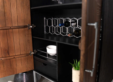 Borman Walnut / Black Bar Cabinet - Ornate Home