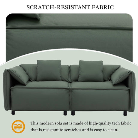 Boundary Modern 2-Piece Living Room Set Green - Ornate Home