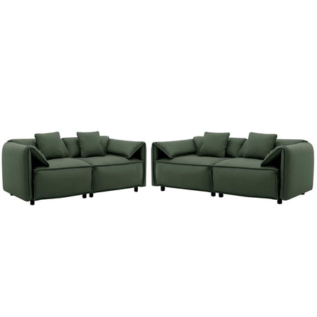 Boundary Modern 2-Piece Living Room Set Green - Ornate Home