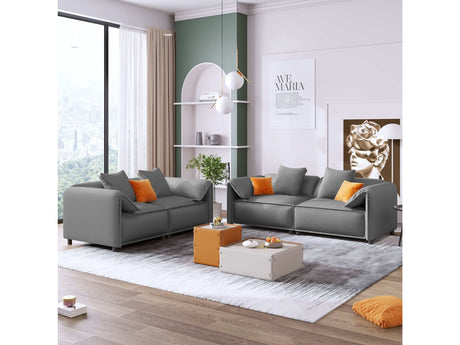 Boundary Modern 2-Piece Living Room Set Grey - Ornate Home