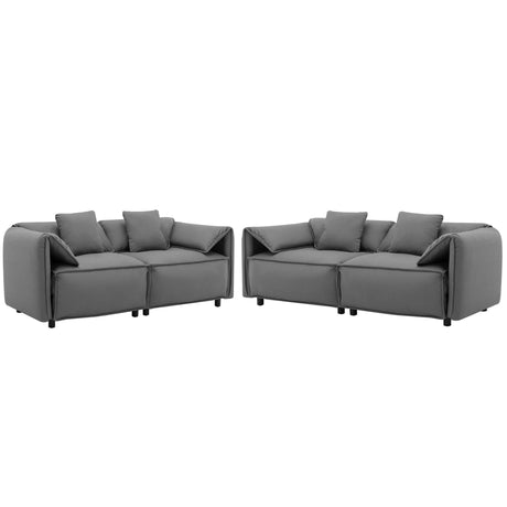 Boundary Modern 2-Piece Living Room Set Grey - Ornate Home