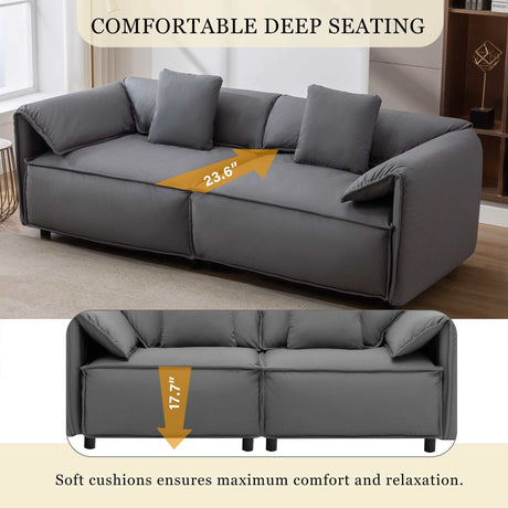 Boundary Modern 2-Piece Living Room Set Grey - Ornate Home