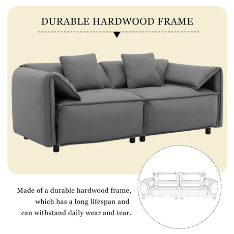 Boundary Modern 2-Piece Living Room Set Grey - Ornate Home