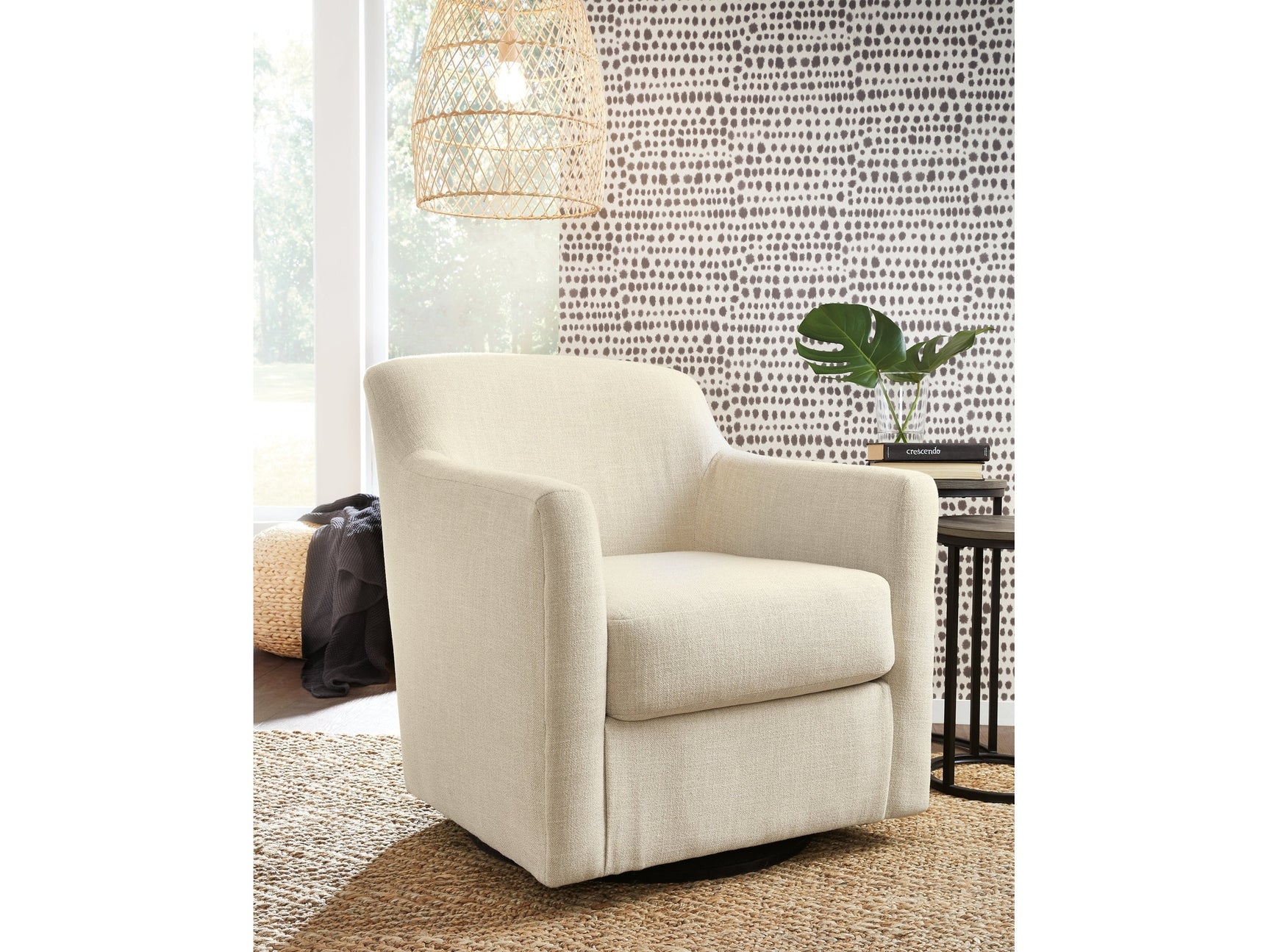 Bradney Linen Swivel Accent Chair - Ornate Home