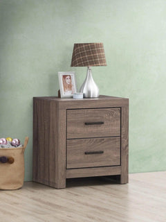 Brantford Barrel Oak 4pc Eastern King Panel Bedroom Set - Ornate Home