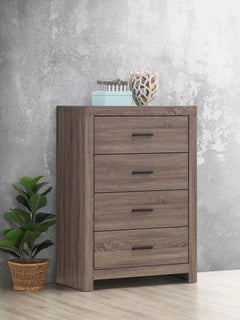 Brantford Barrel Oak 5pc Queen Panel Bedroom Set - Ornate Home