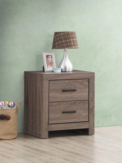 Brantford Barrel Oak 5pc Queen Storage Bedroom Set - Ornate Home
