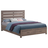 Brantford Barrel Oak Eastern King Storage Bed - Ornate Home