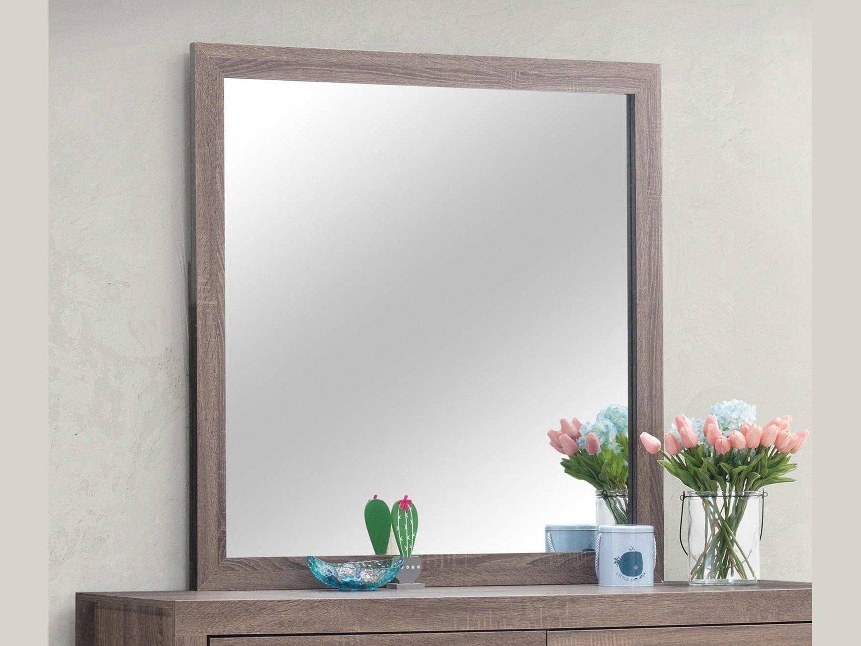 Brantford Barrel Oak Rectangle Dresser Mirror - Ornate Home