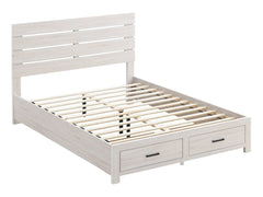 Brantford Coastal White Eastern King Storage Bed - Ornate Home