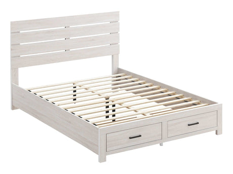 Brantford Coastal White Eastern King Storage Bed - Ornate Home