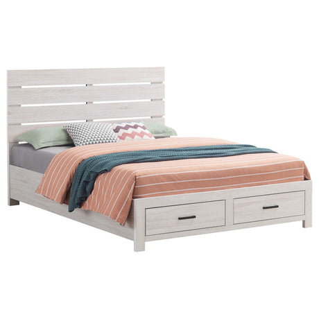 Brantford Coastal White Eastern King Storage Bed - Ornate Home