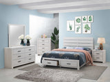 Brantford Coastal White Eastern King Storage Bed - Ornate Home