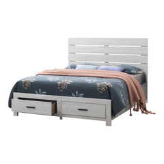 Brantford Coastal White Storage Queen Bed 5 Pc Set - Ornate Home