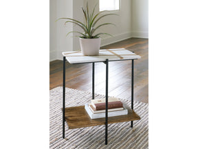 Braxmore White/Light Brown Accent Table - Ornate Home