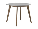 Breckenridge Matte White & Natural Oak Round Dining Table - Ornate Home