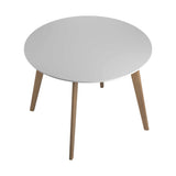 Breckenridge Matte White & Natural Oak Round Dining Table - Ornate Home
