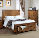 Brenner Rustic Honey California King Storage Bed - Ornate Home