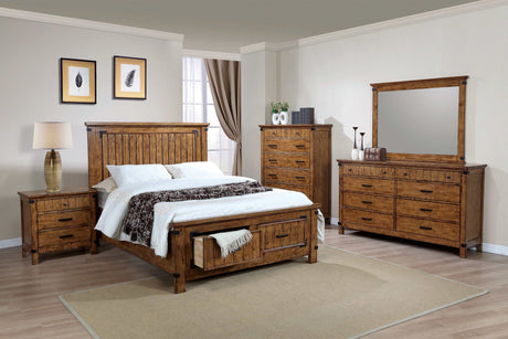 Brenner Rustic Honey California King Storage Bed - Ornate Home