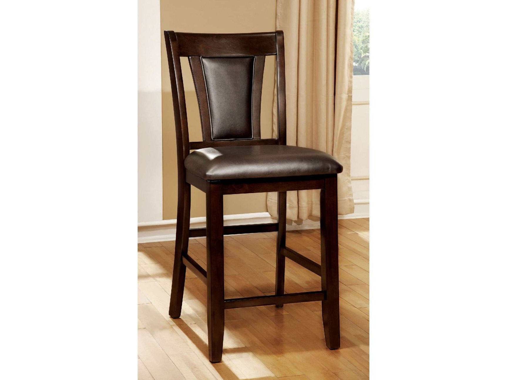 Brent Dark Cherry & Espresso Counter Ht. Chair (Set of 2) - Ornate Home